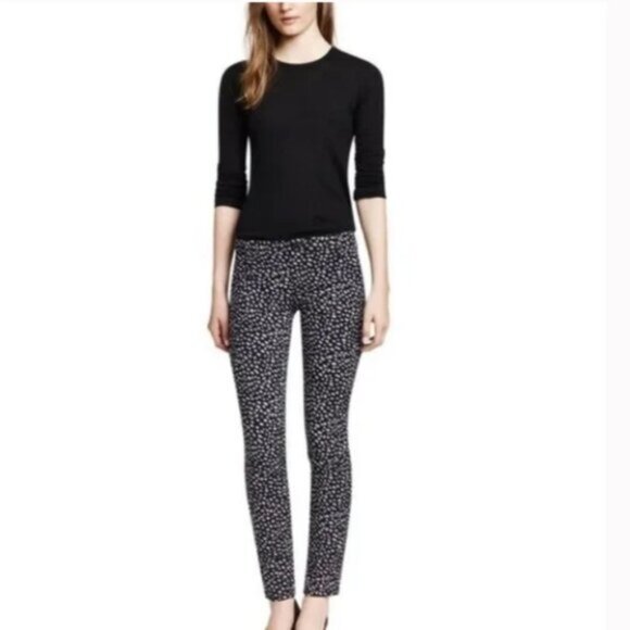 Tory Burch Walker Cargo Animal Print Pony Dots Jeans Pants Logo Stretch Waist 27 - Picture 4 of 16
